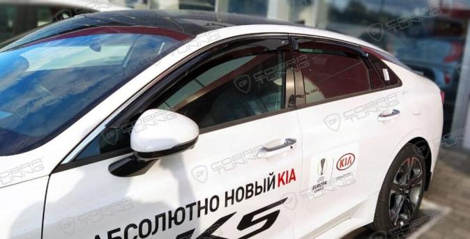 Дефлекторы окон Kia K5 2020- клеются Кобра Тюнинг