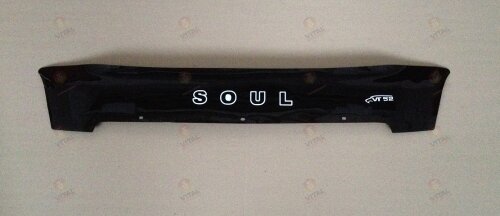 Дефлектор капота (мухобойка) KIA Soul c 2008-2011 г.в. (короткий) (Киа Соул) Вип Тюнинг