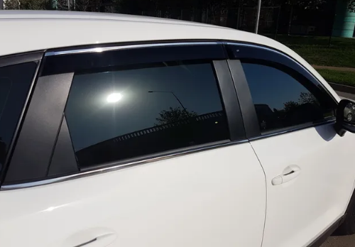 Дефлекторы окон (ветровики) Mazda CX5 2017 ХРОМ.МОЛДИНГ (Мазда СХ5) Кобра Тюнинг