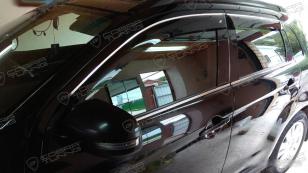 Дефлекторы окон (ветровики) Mitsubishi ASX 2010 /Outlander Sport 2010 /RVR III 2010 ХРОМ.МОЛДИНГ (Митсубиши АСХ) Кобра Тюнинг