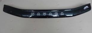 Дефлектор капота (мухобойка) NISSAN Navara (D40) с 2005 г.в. (Ниссан Навара) Вип Тюнинг