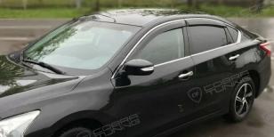 Дефлекторы окон (ветровики) Nissan Teana (L33) 2013"EuroStandard" (Ниссан Тиана) Кобра Тюнинг