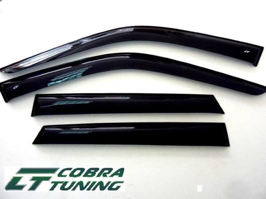 Дефлекторы окон (ветровики) Subaru Forester I 1997-2002 (4 части) (Субару Форестер) Кобра Тюнинг