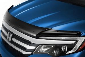 Дефлектор капота (мухобойка) Volkswagen Passat B7 2011-2014 (Фольксваген Пассат Б7) крепление на клипсах REIN
