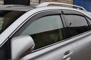 Дефлекторы окон (ветровики) Volvo XC60 2017 ХРОМ.МОЛДИНГ (Вольво хс60) Кобра Тюнинг