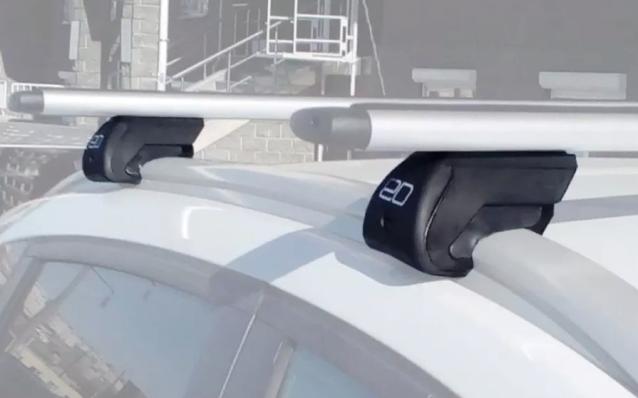 Багажник на крышу для BMW X1 F48 (2016-2023) на интегрированные рейлинги (аэродинамические дуги) Евродеталь