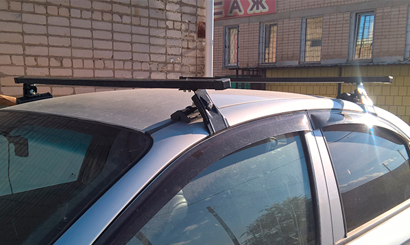 Багажник на крышу для Mitsubishi Galant за дверные проемы (прямоугольные дуги) Евродеталь